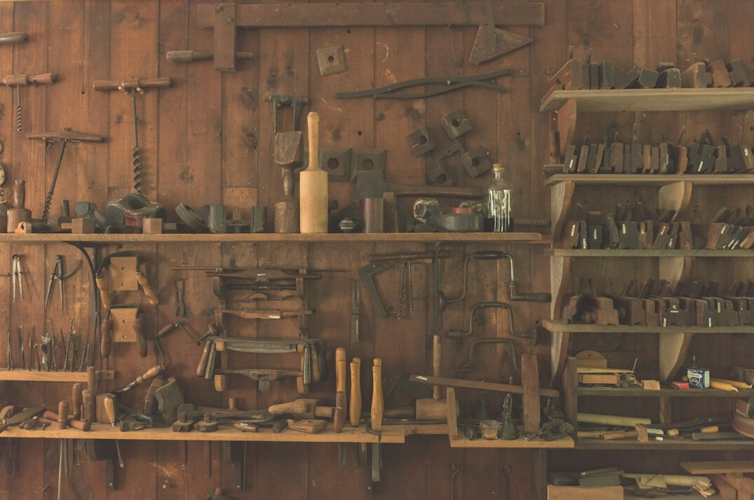 woodworking tools and wood